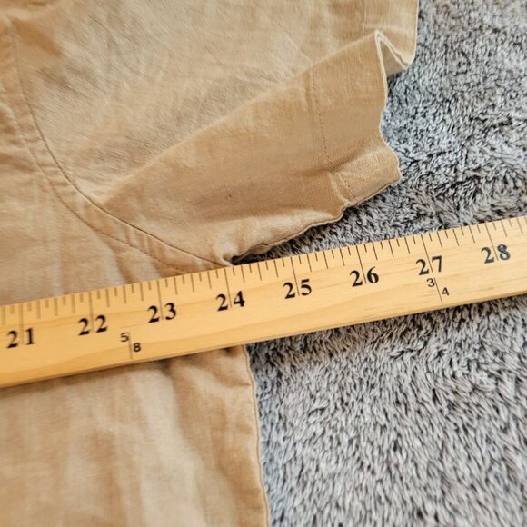 OLd Navy Mens Shirt Size XL Khaki Button Up Linen Blend Relaxed Fit Beach 17421 - Picture 7 of 10